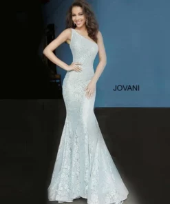 Jovani 00353 One Shoulder Lace Mermaid Dress