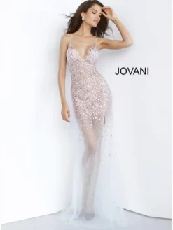 Jovani 02047 Sheer Jeweled Gown