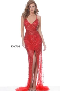 Jovani 02498 Sheer Beaded Gown