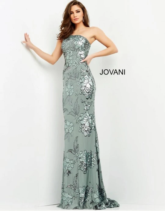 Jovani 04331 Floral Design Prom Dress 3 Jovani 04331 Floral Design Prom Dress