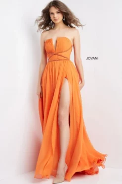 Jovani 05971 High Slit Ruched Gown