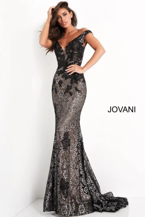 Jovani 06437 Shimmering Lace Prom Dress 3 Jovani 06437 Shimmering Lace Prom Dress