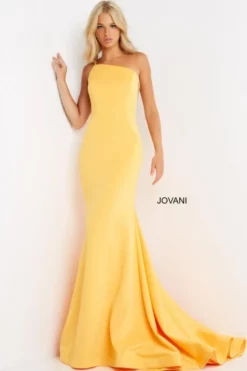 Jovani 06763 One Shoulder Cutout Side Prom Dress