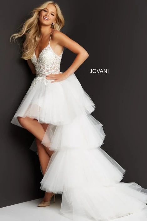 Jovani 07263 Tiered Ruffle High Low Gown 3 Jovani 07263 Tiered Ruffle High Low Gown