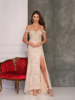 Dave And Johnny 10092 Off Shoulder Lace Prom Dress