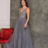 Dave And Johnny 10161 Beautiful Gunmetal Prom Dress