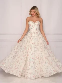 Dave And Johnny 10391 Floral Print Prom Dress