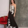 Dave And Johnny 10555 One Shoulder Floral Gown -Outlet Prom Dresses Store 10555 Dave and Johnny Prom Dress S22 529x705