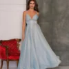 Dave And Johnny 10586 Shimmer Fitted Waist Prom Dress 1 Dave And Johnny 10586 Shimmer Fitted Waist Prom Dress -Outlet Prom Dresses Store 10586 Dave and Johnny Prom Dress S22 529x705