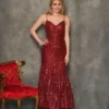 Dave And Johnny 10673 Sparkling High-Low Prom Dress