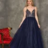 Dave And Johnny 10698 Sparkling Navy Prom Dress -Outlet Prom Dresses Store 10698 Dave and Johnny Prom Dress S23