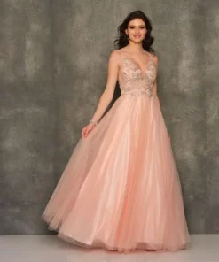 Dave And Johnny 10819 Shimmering Blush Prom Dress