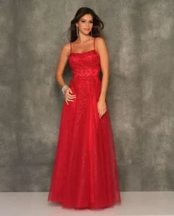 Dave And Johnny 10840 Beautiful Red Prom Dress