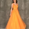 Dave And Johnny 10918 Orange A-Line Prom Dress -Outlet Prom Dresses Store 10918 Dave and Johnny Prom Dress S23