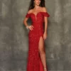 Dave And Johnny 10934 Off Shoulder Sequin Prom Dress 2 Dave And Johnny 10934 Off Shoulder Sequin Prom Dress -Outlet Prom Dresses Store 10934 Dave and Johnny Prom Dress S23
