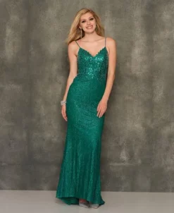 Dave And Johnny 10936 Sparkling Emerald Prom Dress