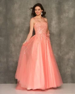 Dave And Johnny 10938 Beautiful Coral Prom Dress