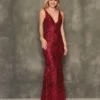 Dave And Johnny 10966 Deep V Neck Prom Dress