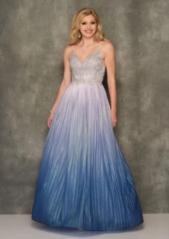 Dave And Johnny 11017 Ombre Pleated Prom Dress