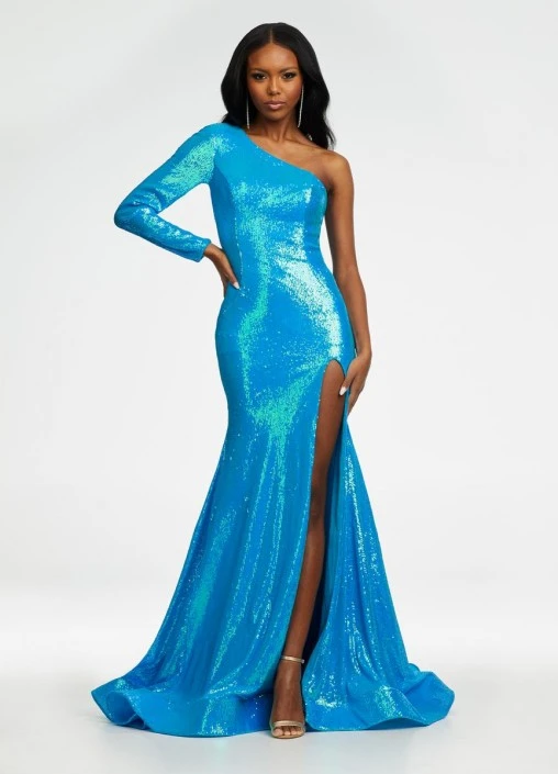Ashley Lauren 11026 One Long Sleeve Sequin Gown 3 Ashley Lauren 11026 One Long Sleeve Sequin Gown