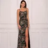 Dave And Johnny 11043 Black Print Prom Dress