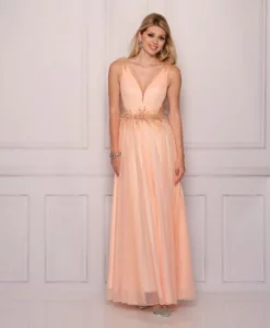 Dave And Johnny 11083 Sheer Side Gown With Feathers