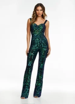 Ashley Lauren 11116 Stretch Sequin Jumpsuit