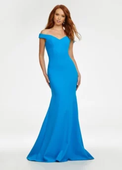 Ashley Lauren 11118 Off Shoulder Signature Back Prom Gown