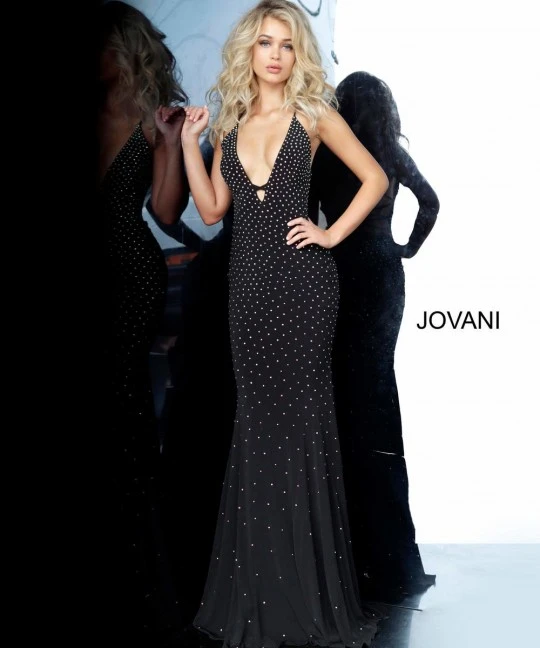 Jovani 1114 Deep V Gown With Lace Up 3 Jovani 1114 Deep V Gown With Lace Up