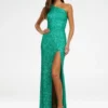Ashley Lauren 11144 One Shoulder Laceup Back Sequin Gown -Outlet Prom Dresses Store 11144 Ashley Lauren Prom Dress S22 508x705