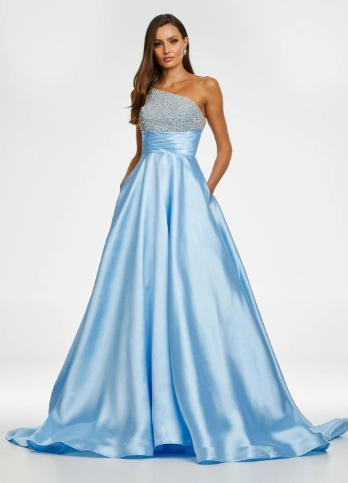Ashley Lauren 11149 Jeweled One Shoulder Taffeta Gown 3 Ashley Lauren 11149 Jeweled One Shoulder Taffeta Gown