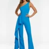 Ashley Lauren 11152 Chic Corset Jumpsuit With Side Ruffle