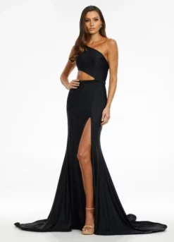 Ashley Lauren 11169 One Shoulder Cutout Jersey Prom Dress
