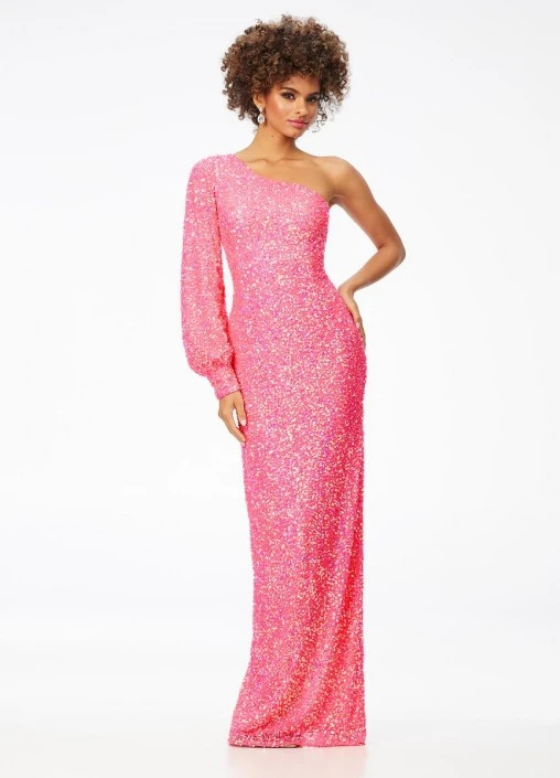 Ashley Lauren 11194 One Long Sleeve Sequin Gown 3 Ashley Lauren 11194 One Long Sleeve Sequin Gown
