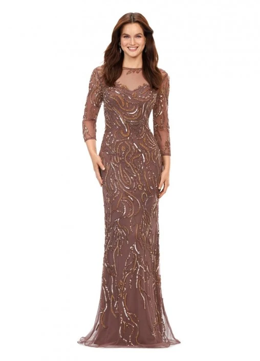 Ashley Lauren 11208 Sheer Beaded Sleeve Gown 3 Ashley Lauren 11208 Sheer Beaded Sleeve Gown