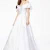 Ashley Lauren 11231 Ruffle Off Shoulder White Gown -Outlet Prom Dresses Store 11231 Ashley Lauren Dress F22 508x705