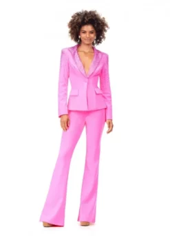 Ashley Lauren 11271 Stone Lapel 2 Piece Pantsuit