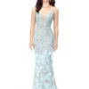 Ashley Lauren 11279 Beaded Gown With Feathers