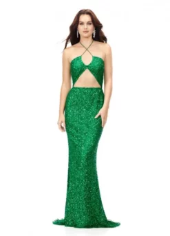 Ashley Lauren 11287 Sequin Modern Cut Out Gown