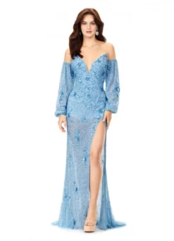 Ashley Lauren 11304 Removable Sleeve Beaded Gown