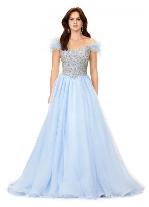 Ashley Lauren 11314 Feather Crystal Pageant Gown 3 Ashley Lauren 11314 Feather Crystal Pageant Gown