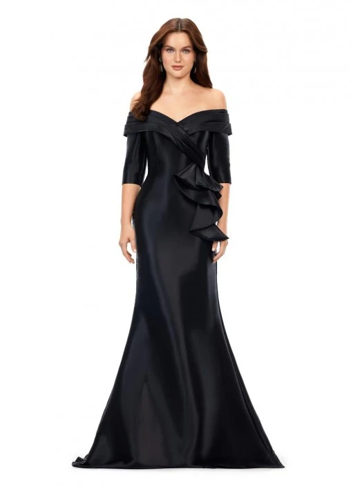 Ashley Lauren 11324 Elegant Satin Mermaid Gown 3 Ashley Lauren 11324 Elegant Satin Mermaid Gown