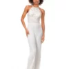 Ashley Lauren 11339 Beaded Halter Jumpsuit