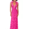 Ashley Lauren 11349 Feather Shoulder Beaded Gown 2 Ashley Lauren 11349 Feather Shoulder Beaded Gown -Outlet Prom Dresses Store 11349 Ashley Lauren Prom Dress S23 508x705