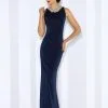Cameron Blake By Mon Cheri Size 12 Eggplant Cameron Blake 116659 Jewel Neck Formal Gown