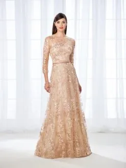 Cameron Blake By Mon Cheri Size 20 Navy Cameron Blake 118682 Embroidered Tulle MOB Gown