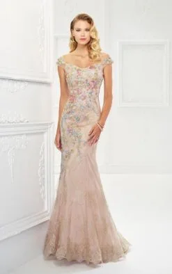 Montage By Mon Cheri Montage 118966 Off Shoulder Floral Mothers Gown