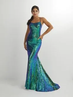 Studio 17 12914 Iridescent Sequin Prom Dress