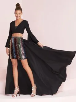 Panoply By House Of Wu Panoply 14004 Confetti Sequin 3 Piece Gown