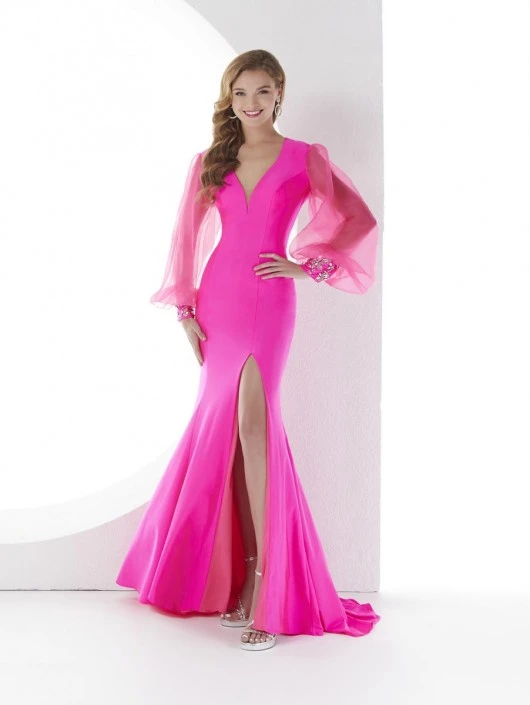 Panoply By House Of Wu Panoply 14108 Gown With Sheer Balloon Sleeves 3 Panoply By House Of Wu Panoply 14108 Gown With Sheer Balloon Sleeves